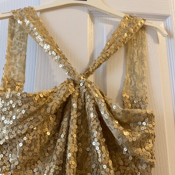 Sequin Gold coktail Dress - Picture 3 of 6